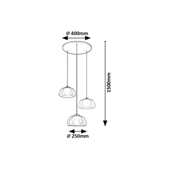 Pendul Elowen negru Rabalux 72276, 3xG9