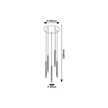 Pendul Ramira auriu Rabalux 72361, 5xG9
