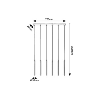 Pendul Ramira auriu Rabalux 72363, 6xG9