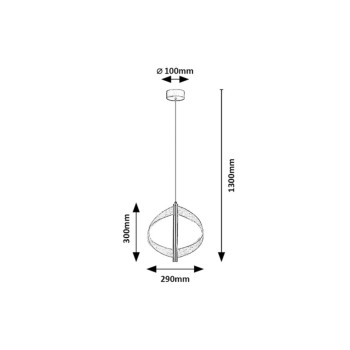 Pendul LED Olyssia auriu Rabalux 72464, 8W
