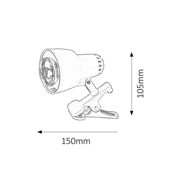 Lampa de birou Clip negru Rabalux 4357, 1xE14