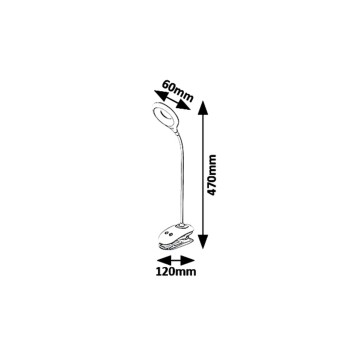 Lampa de birou LED Harris alb Rabalux 6448, 4W