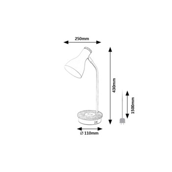 Lampa de birou Mosley alb mat Rabalux 74001, 1xE14