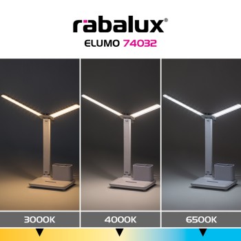 Lampa de birou LED Elumo alb Rabalux 74032, 5W