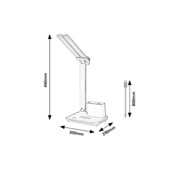 Lampa de birou LED Elumo alb Rabalux 74032, 5W