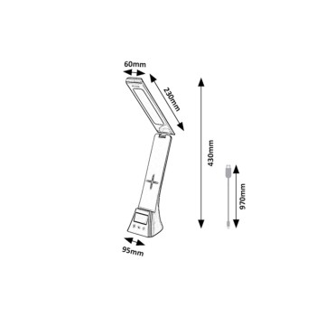 Lampa de birou LED Serilo negru Rabalux 74036, 6W