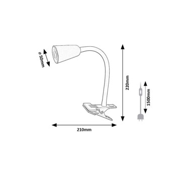 Lampa de birou Aldo negru Rabalux 74090, 1xGU10