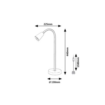 Lampa de birou Aldo negru Rabalux 74093, 1xGU10