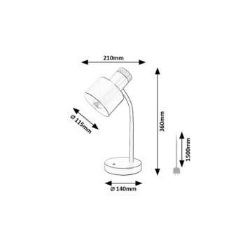 Lampa de birou Pastro negru Rabalux 74098, 1xE27