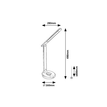 Lampa de birou LED Jacey negru Rabalux 74226, 6W
