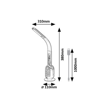 Lampa de birou LED Figen negru Rabalux 74230, 5W