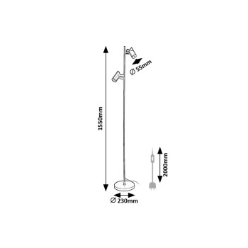 Lampadar Maximilian negru mat Rabalux 73046, 2xGU10