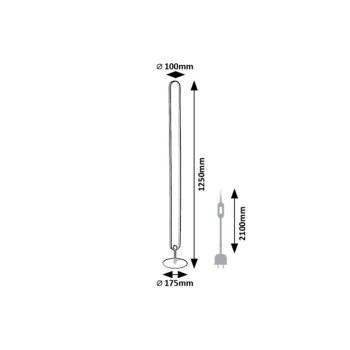 Lampadar LED Barto negru mat Rabalux 74051, 19W