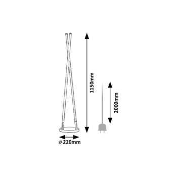 Lampadar LED Nivaro negru Rabalux 74166, 28W
