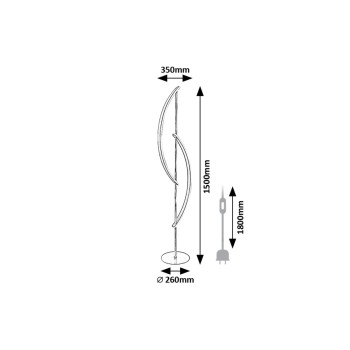 Lampadar LED Jarnelle crom satin Rabalux 74197, 30W