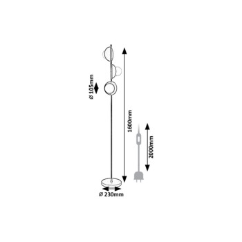 Lampadar Jules negru Rabalux 74223, 3xG9