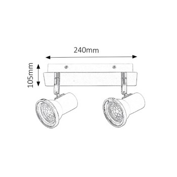 Plafoniera baie Steve alb Rabalux 5498, 2xGU10