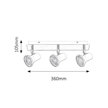 Plafoniera baie Steve alb Rabalux 5499, 3xGU10