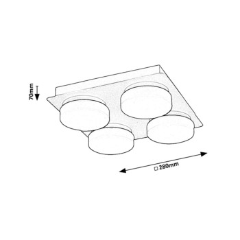 Plafoniera baie LED Attichus negru mat Rabalux 75004, 21W