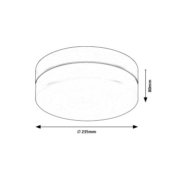 Plafoniera baie LED Gaelo negru Rabalux 75025, 15W