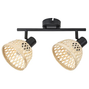 Plafoniera Rattan negru mat Rabalux 3134, 2xE14