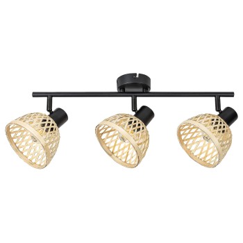 Plafoniera Rattan negru mat Rabalux 3135, 3xE14