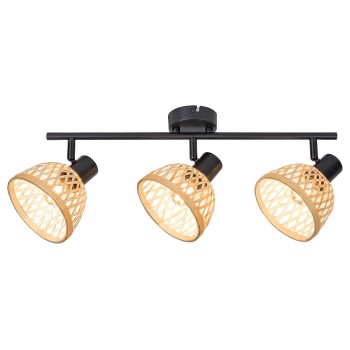 Plafoniera Rattan negru mat Rabalux 3135, 3xE14