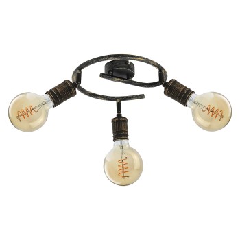 Plafoniera Fidel auriu antic Rabalux 3216, 3xE27
