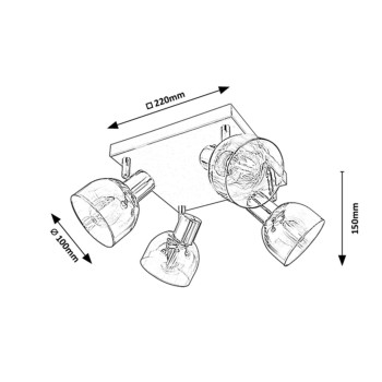 Plafoniera Tarien crom Rabalux 3250, 4xE14