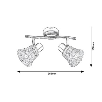 Plafoniera Hestia crom Rabalux 5300, 2xE14