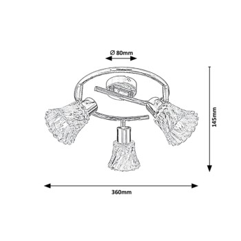 Plafoniera Hestia crom Rabalux 5301, 3xE14