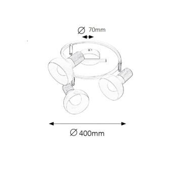 Plafoniera Holly alb Rabalux 5946, 3xE14