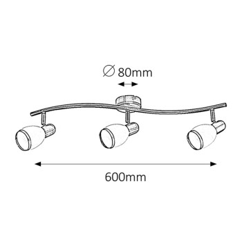 Plafoniera Elite bronz Rabalux 5972, 3xE14