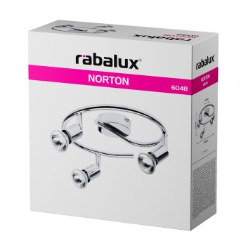 Plafoniera Norton crom Rabalux 6048, 3xGU10
