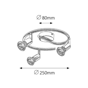 Plafoniera Norton crom Rabalux 6048, 3xGU10