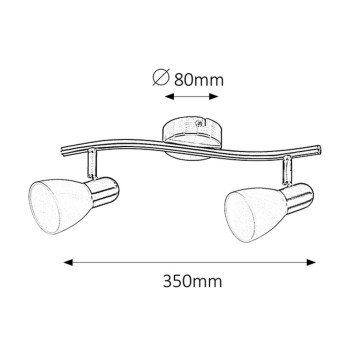 Plafoniera Soma crom satin Rabalux 6302, 2xE14