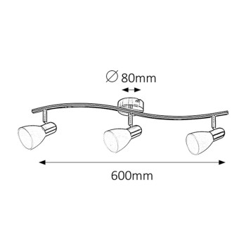 Plafoniera Soma crom satin Rabalux 6303, 3xE14