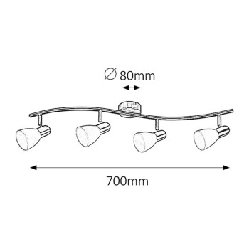 Plafoniera Soma crom satin Rabalux 6304, 4xE14