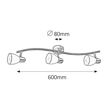 Plafoniera Soma bronz Rabalux 6308, 3xE14