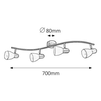 Plafoniera Soma bronz Rabalux 6309, 4xE14