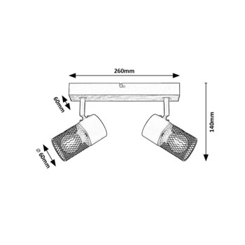 Plafoniera Metta stejar Rabalux 71152, 2xE14
