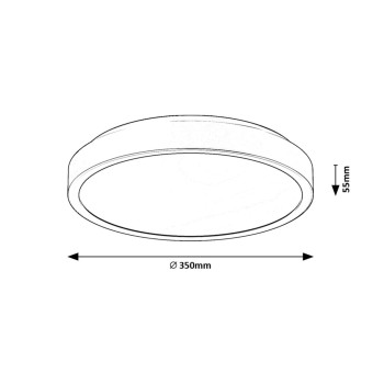 Plafoniera baie LED Samira negru Rabalux 71253, 36W