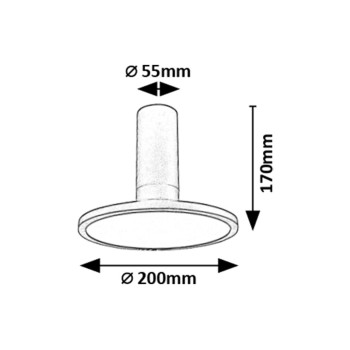 Plafoniera LED Ovidia negru Rabalux 71323, 20W, 3000K
