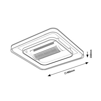 Plafoniera LED Aireon negru Rabalux 71341, 50W