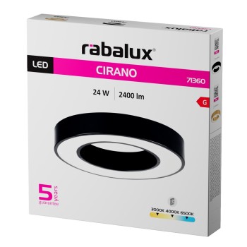 Plafoniera LED Cirano negru Rabalux 71360, 24W