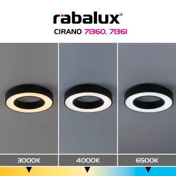 Plafoniera LED Cirano negru Rabalux 71360, 24W