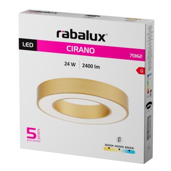 Plafoniera LED Cirano auriu Rabalux 71362, 24W