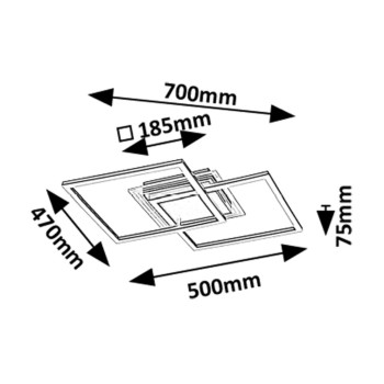 Plafoniera LED Ottavia negru Rabalux 71372, 28W