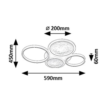 Plafoniera LED Aranis negru Rabalux 71378, 40W