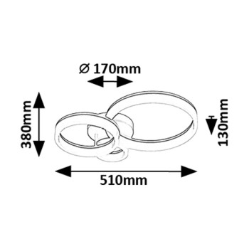 Plafoniera LED Amilia negru Rabalux 71385, 24W